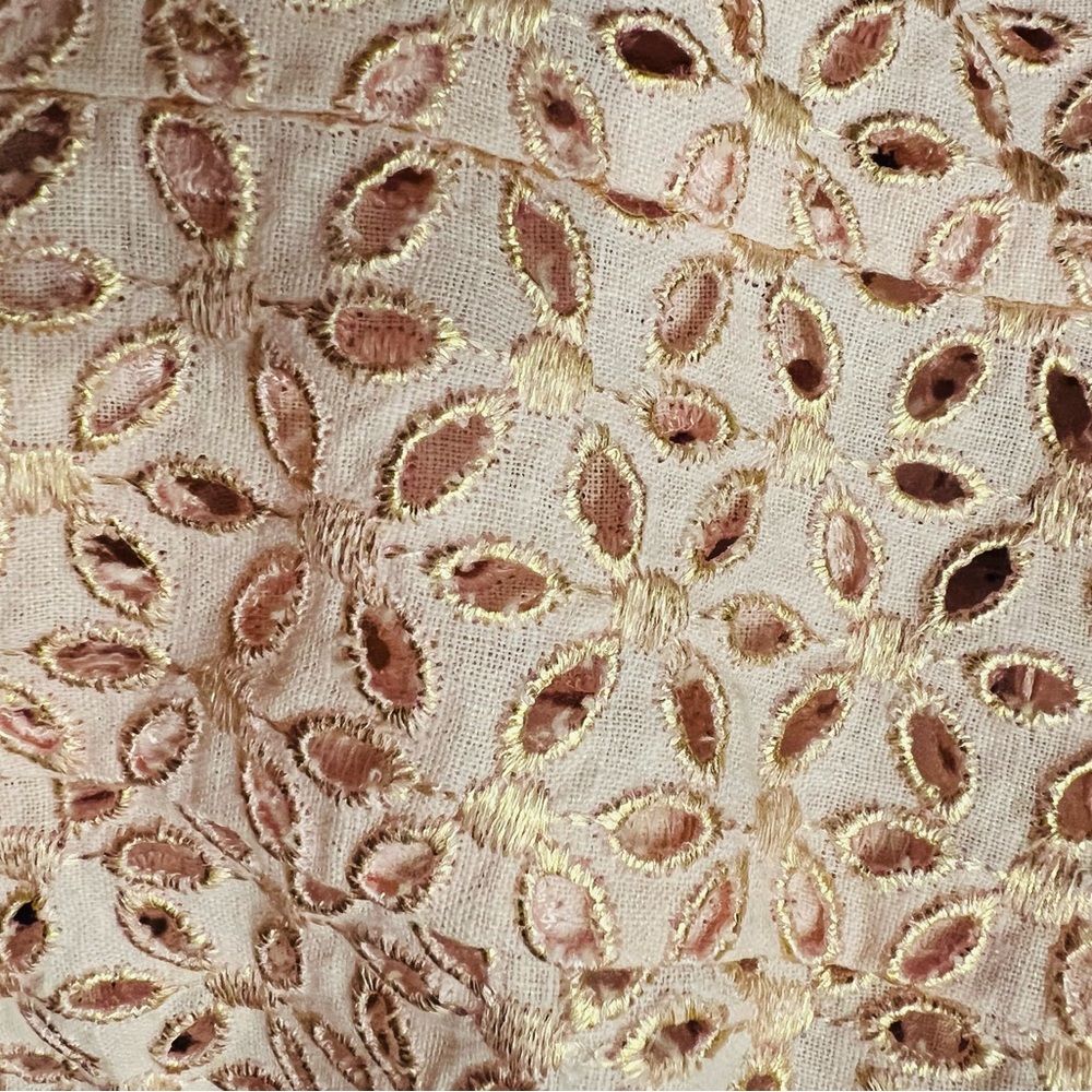 Susan Graver NEW Linen Jacket Size M Embroidered Fabric Mother of Pearl Buttons - Picture 3 of 11